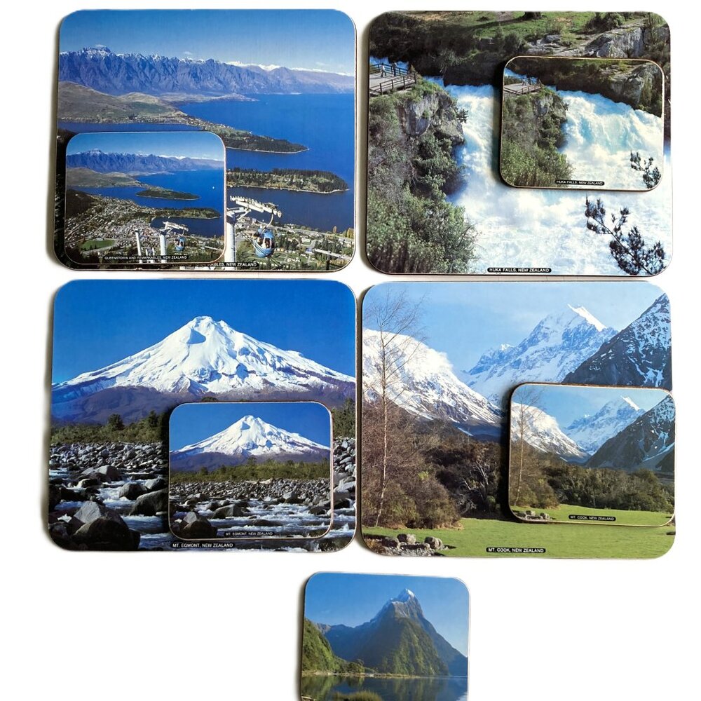 Jason New Zealand Set of 4 Placemats & 5 Coasters-Cork Backed